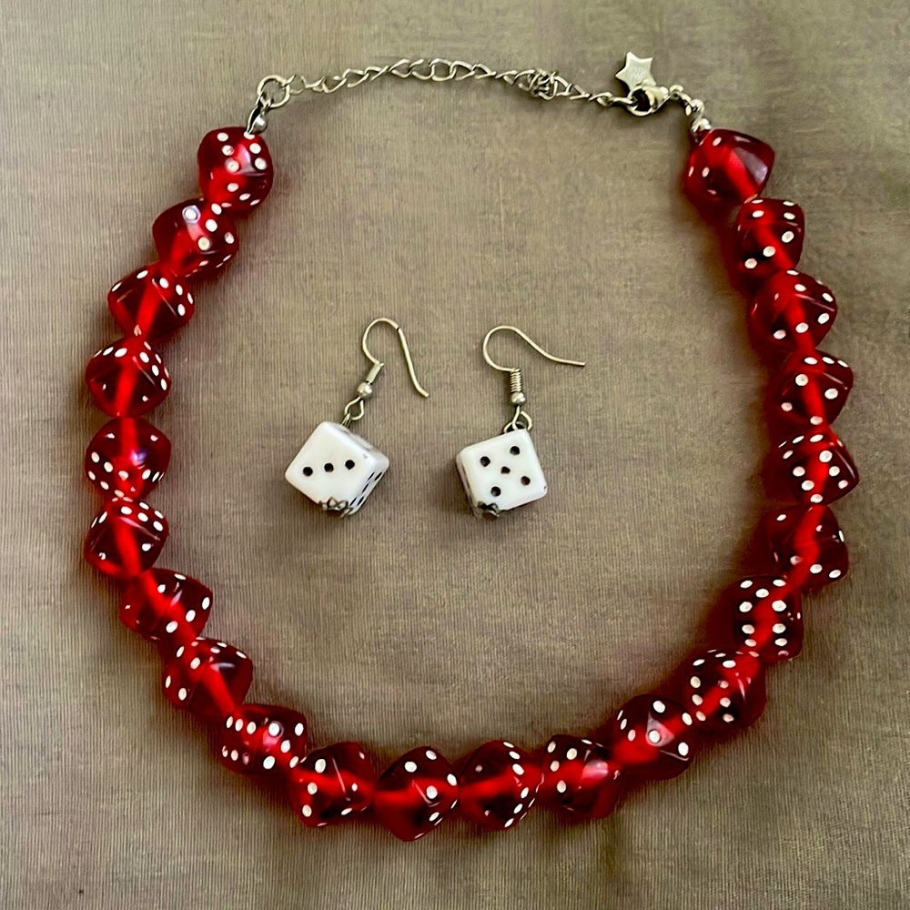 TUNNELVISION Dice Necklace Choker and Earrings 🎲